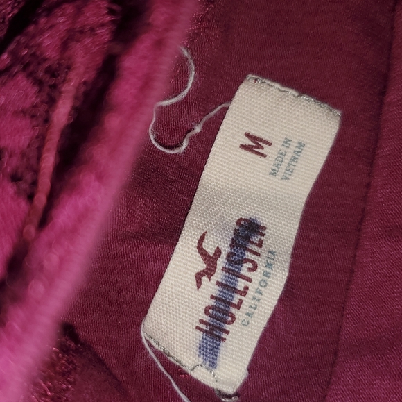 Hollister Lace A-Line Mini Dress Maroon/Burgundy Red Size Medium - Picture 6 of 7